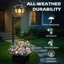 2 Pack Outdoor Flower Pots 2 in 1, Metal Solar Lamp Post Lights Waterproof, Solar Post Lights with Planter, Wall Mount or Freestanding, Decoration for Yard Patio Porch Pathway