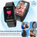MorePro Health Fitness Tracker for Women Men, 24/7 Heart Rate Blood Pressure & Oxygen Monitoring, Sleep Tracker, 120+ Sport Modes Smart Watch, IP68 Waterproof, 2 Bands, Compatible Android iOS
