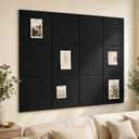 Large Cork Boards for Walls 48" x 36" Self Adhesive Felt Wall Tiles, Ideal for Office Black Bulletin Board, Easy to Install Pin Board Photo Dart Board Wall Protectors
