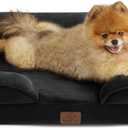 Bedsure Orthopedic Dog Beds for Small Dogs - Washable Small Dog Cat Bed Waterproof, Comfort Pet Couch Sofa with Washable Removable Cover, Pets Bed with Nonskid Bottom, Black, 24"