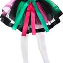 Skicuff Tutu Skirt Layered Tulle Tutu Dress Costume for Carnival Witch Cosplay Party Supplies (L)