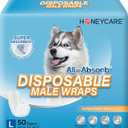 HONEY CARE All-Absorb A24 Male Dog Wrap, 50 Count, Large