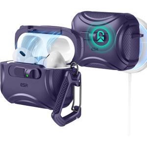 ESR for AirPods Pro 3 Case (2025), Compatible with Airpods Pro 3rd Generation Case (USB-C Cable), Effortless MagSafe, Drop-Proof Lock, Easy Open, Cyber Series, Purple