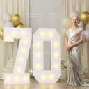 4FT 70 Marquee Numbers, Big 70 Light Up Numbers for 70th Birthday Decorations Warm Light Marquee Numbers 4 Feet Tall for Anniversary Party Decor