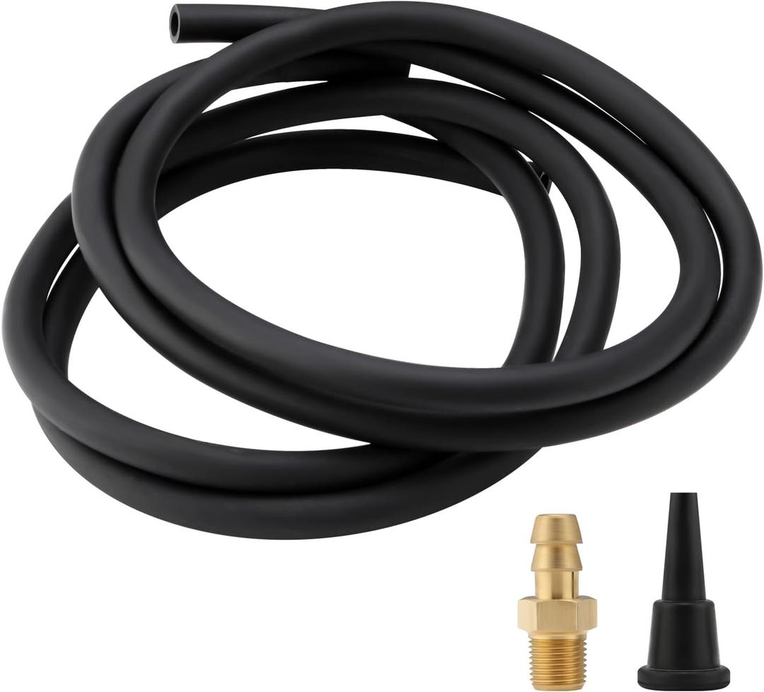 Natural Gas or LP Gas Manifold Pressure Test Kit Accessories, 2X 40 inch Rubber Hose, 1/8" NPT Male Brass Fitting for Replacement