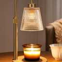Innqoo Wood Color& Clear Candle Warmer Lamp with Timer, Dimmable Candle Warmer for Jar Candles, Height Adjustable Wax Melts Warmer, Birthday Gifts for Women Mom, House Warming Gifts New Home Decor