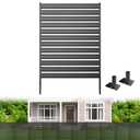 Air Conditioner Fence 3 Panels, 38" Wx42 H Metal Outdoor Privacy Screen, No Dig HVAC Fence with Louvered Panels, Privacy Fence for Trash Cans, Generator, Pool Equipment, AC Unit & Backyard