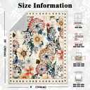 Yinhua Living Room Rug 8x10 Rug Washable Boho Floral Rugs Non Slip, Beige Soft Area Rugs Low Pile, Faux Wool Flowers Carpet for Living Room, Bedroom, Dining Room, Beige