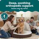 Furhaven 44" Round Orthopedic Dog Bed for Large Dogs w/ Removable Washable Cover, For Dogs Up to 80 lbs - Sherpa & Suede Snuggery - Espresso, 44-inch