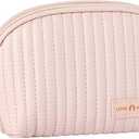 Small Makeup Bag for Purse Mini Cosmetic Pouch Waterproof Makeup Organizer for Women Small Cosmetic Bag PU Leather Travel Makeup Bag Lipstick Bag with Zipper Pink 2 Pack