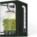 2x2 Grow Tent, 24"x24"x32" Double Transparent Viewing Door Indoor Grow Tent, Growing Tent with High Reflective Mylar & Floor Tray, Plant Tent for Indoor Hydroponics Growing