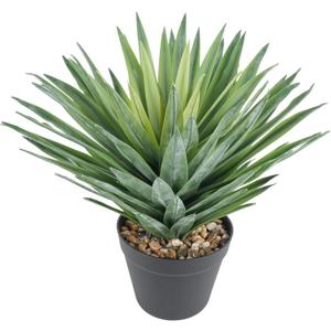Velener Artificial Agave Plant in Black Pot with Real Stone Pebbles, Large Fake Agave Plants for Indoor and Outdoor-15 inches Tall, 81 Leaves