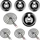 WB31M20 and WB31M19 Porcelain Burner Drip Pan Bowls & SP22YA Stove Burners Range Surface Element Replacement