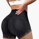 LODAY Womens Butt Lifter Padded Lace Panties Seamless Hip Enahncer Body Shaper Boyshort Underwear, Small