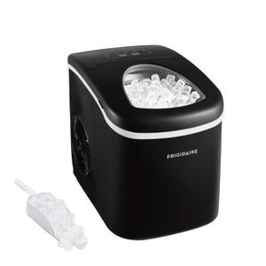 FRIGIDAIRE EFIC101-BLACK Ice Maker Machine for Countertop, 26 lbs, Adjustable Ice Cube Size, Portable Ice Cube Maker for Home/Kitchen/Office/Bar- Black