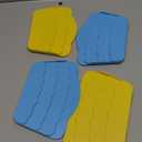 Playing Cards Holders Stands Decks w/Foldable Tabletop Stand, 3 Layers Design for Poker UNO Cards, Playing Card Accessories, Set of 4 (2 Blue + 2 Yellow)