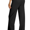Wide Leg Pants for Women Loose Yoga Pants with Pockets Petite/Regular/Tall Stretch Casual Lounge Pants, Size L