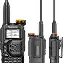 UV-K5 Walkie Talkie Dual Band 5W Rechargeable Two Way Radio NOAA Emergency Weather Receiver with Type-C Charging Cable, Headset (Black 1 Pack)