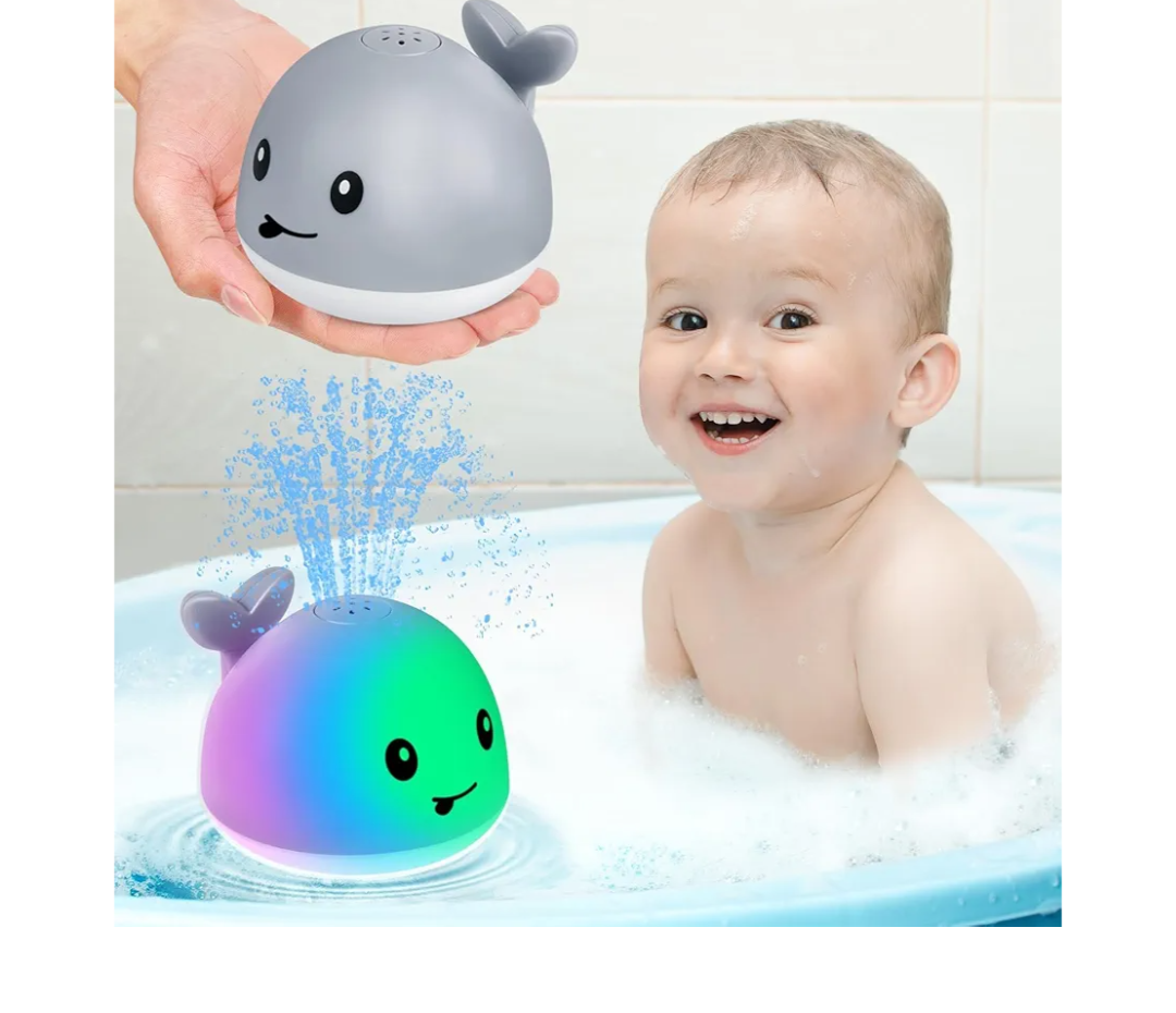 Gigilli Bath Toys for Kids Ages 1-3, Baby Bath Toys 1 2 3 Year Boy Girl Valentines Gifts for Babies 6-12-18 Months, Light Up Whale Bath Toy Sprinkler Toddler Birthday Bathtub Fountain Pool Water Toy