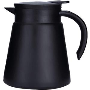 27oz Stainless Steel Thermal Coffee Carafe with Handle, Double Walled Vacuum Insulated Pot for Hot Water, Tea, Coffee, Heat Retention, 800ml (Black)
