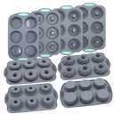 Tongjude 8 Pieces Silicone Donut Pans, Nonstick Silicone Muffin Pans, Heat Resistant Kitchen Oven Baking Cups, Dishwasher Safe and Microwave Safe, Grey