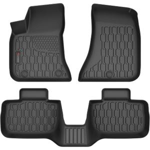 Floor Mats Compatible with 2011-2023 Dodge Charger RWD & Chrysler 300 Rear-Wheel Drive ONLY, All Weather TPE Floor Liners, Custom Fit Car mats, 1st & 2nd Row, Black