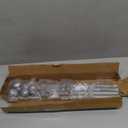 2 Pack Silver Curtain Rods for windows 32 to 48 inch, 5/8 inch Splicing Heavy Duty Metal Curtain Rod Set with Brackets