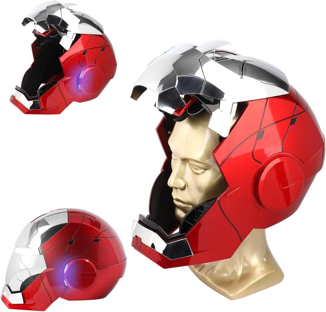 Iron-Man MK 5 Wearable Electronic Helmet with Voice & Remote Control, LED Eyes & Sound Effects - Perfect Superhero Cosplay, Movie Prop, and Collectible for Adults - Ideal Gift for HalloweenChristmas