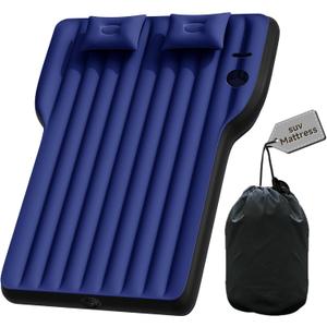 SUV Air Mattress: Inflatable Car Air Mattress for Camping, Portable Car Bed with Air Pump & 2 Pillows, Flocking Sleeping Pad Mattress for Home Car Travel Camping, Black (Model Y Mattress)