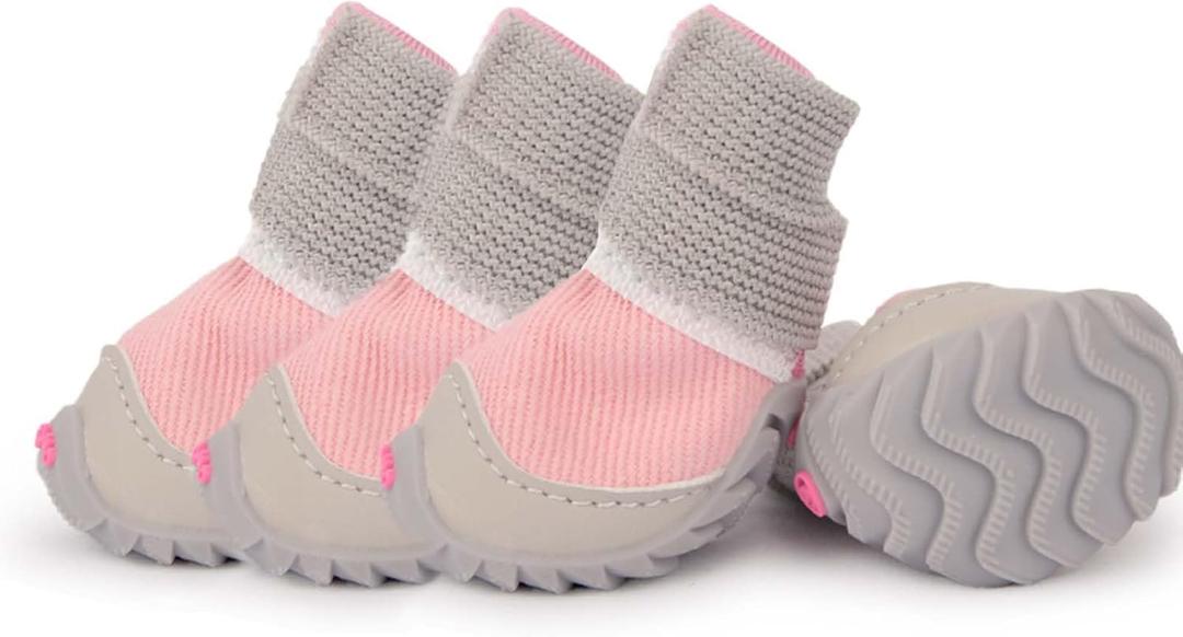 Denim Anti-Slip Dog Shoes for Small Puppy Outdoor Paw Protector | Tough denim protects paws on hot pavement & hiking trails. Non-slip soles keep puppies steady on any terrain.