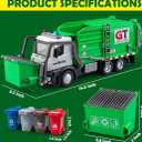 Garbage Truck Toys for Boys, 12" Big Trash Truck with Lights and Sounds, Friction Powered Waste Management Recycling Toy Set with 4 Trash Cans and Sorting Cards, Gift for Kids