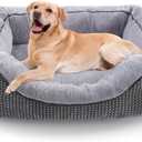 INVENHO Large Dog Beds Large Sized Dog Washable, Orthopedic Warming Soft Sleeping Puppy Bed Durable Pet Bed with Anti-Slip Bottom L(35"x25"x10")