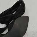 Coutgo Womens Low Kitten Heel Dress Shoes Pointed Toe Slip on Ankle Strap Cutout Elegant Party Wedding Pumps (6.5, Black)