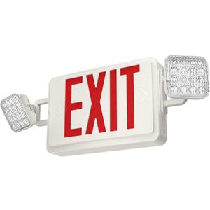 Spectsun 1 Pack Red Exit Sign with Emergency Lights, LED Emergency Exit Light with Battery Backup, UL Listed, AC 120/277V, Commercial Emergency Exit Lights Combo for Business/Home.