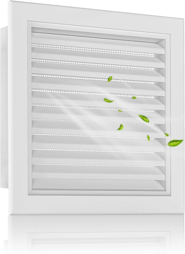 22"x22" Gable Vent Aluminum Alloy High-Airflow Shed & House Vent, Metal Mesh Blocks Critters, Waterproof Design, Opening 20"x20" White Paintable