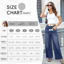 DLOODA Women's Wide Leg Jeans High Waisted Stretchy Denim Pants Elastic Waist Pull On Sweatpant Jeans Trendy Baggy Loose, L