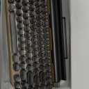 Adventurers Typewriter-Style Retro Mechanical Keyboard LED Backlight 83 Keys Bluetooth 5.0 Blue Axis Wood Color Panel Compatible with iOS/Android/Windows/Vista/Linux/Mac Office/Gaming, 12.8x6.6x1.6in