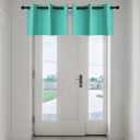 YGO Turquoise Window Valance Curtains - Easy Care Home Decor Tier Curtains with Grommet Top for Basement, Kitchen (29W by 18L, 2 Panels)