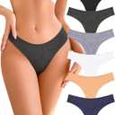 READY TO LOVE Cotton Underwear for Women Pack Breathable Thongs for Women Sexy Stretch Soft Womens Panties Thong XS-XL