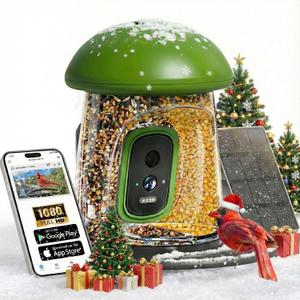 LONA Smart Bird Feeder with Camera - 2.5K Dual Lens, Solar Powered, Upgraded Dual Food Inlet, Lifetime AI Identify 10000+ Bird Species, Night Vision & Auto Capture, Gift for Bird Lovers