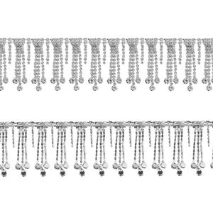 XINGYHENG 1 Yard Crystal Ribbon Tassel Chain Diamond Tassel Close Trimming Welding Claw Chain Strand String Decorated Chain for Crafts Project Birthday Decorations and Arts Furniture Clothing