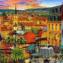 Puzzle, 1000, 27×19 Inch, European Town Dinner
