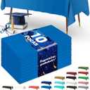 Pureegg Plastic Table Cloth Disposable 10 Pack, 54 x 108 Inch Table Cloths, Graduation Decorations Class of 2025, Graduation Party Tablecloths, Rectangle, Plastic Cover, Leakproof & Sturdy, Blue