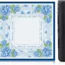 Flower Mahjong Mat with Rules 31.5" x 31.5" Non-Slip Noise Reduction Gaming Mat with Carrying Bag American Mahjong Table Cover for Poker Board Card Games Dominoes(Blue)