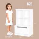 UTEX Kids Bookshelf and Toy Storage Organizer, Toddlers Bookcase with Cubbies, Adjustable Wood Shelf with Drawer for Bedroom, Playroom, Nursery, White, 13.8*23.5*37.5 In