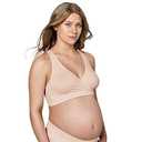 Medela Nursing Bras for Breastfeeding, Keep Cool Sleep Bra Seamless Soft Fabric Pregnancy & Maternity Bra Chai XXL