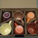 MIAMIO - Coffee Mugs set of 6 / Coffee Cups - 6 x 14 Oz Ceramic Mugs - Large Coffee Mugs - Microwave & Dishwasher safe - Palmanova Collection (Red)