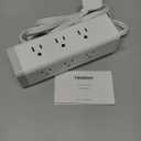 TESSAN Surge Protector Power Strip PD 20W, Ultra Thin Flat Plug 6 FT Extension Cord, 9 Outlets 4 USB(2 USB C), 1050J Protection Multiple Outlets Charging Station for Home, Office, College Dorm Room (White)