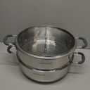 SUNHOUSE - 4.6 Quart Steamer Pots With Lid 2-Tier Multipurpose Stainless Steel Steaming Pot Cookware With Handle For Vegetable, Dumpling, Sauce, Food - Triple Bottom, Measurement Line