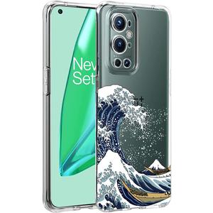Unov Case Designed for OnePlus 9 Pro 5G, Crystal Clear Phone Case with [Anti-Slip Embossed Pattern], Shockproof Slim Protective [Anti-Yellowing TPU] Back Cover, Great Wave